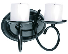 Black Double Arm  Flameless  Wall Sconce